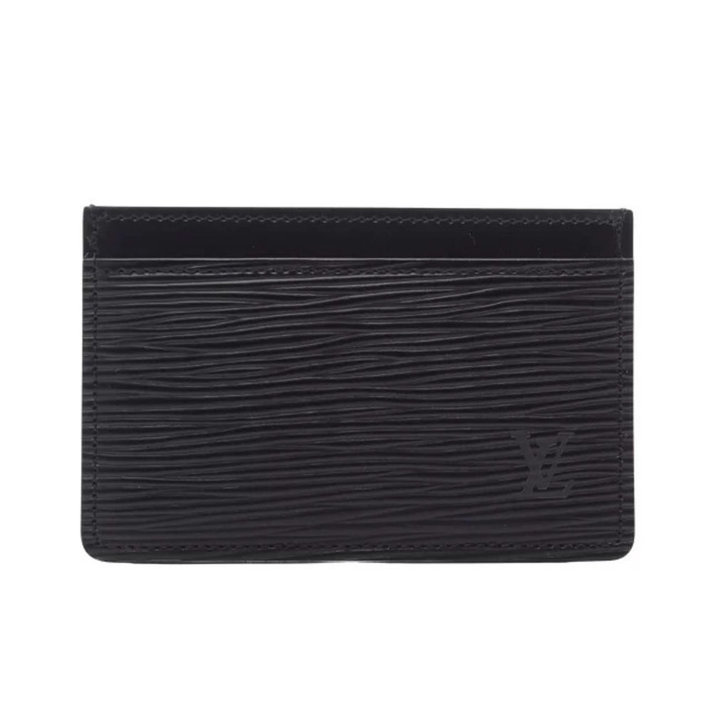 Louis Vuitton Porte Cartes Card Case Wallet Leather Epi Black